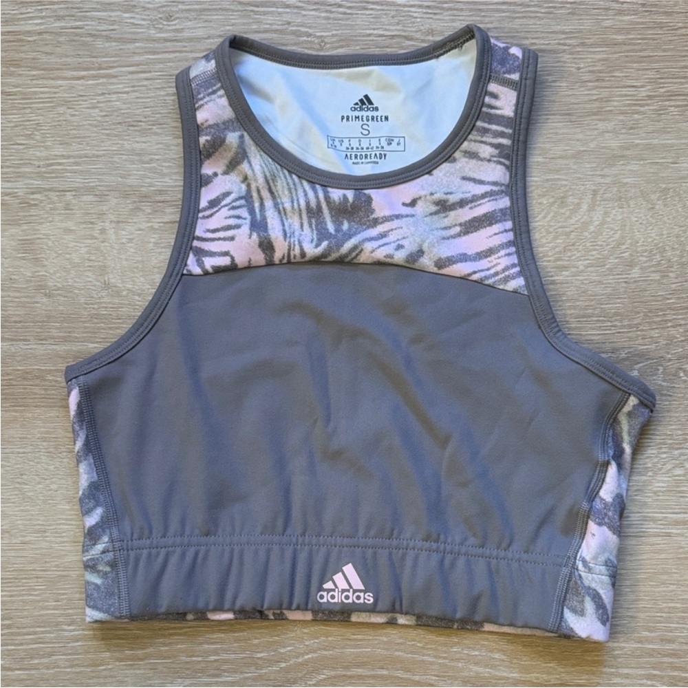 Adidas x Zoe Saldana Purple Lilac Tie Dye Sports Bra/Top Women’s Size Small